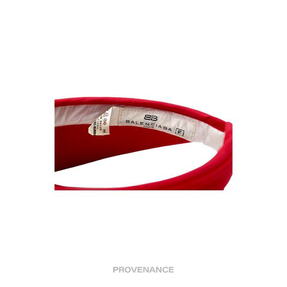🔴 Balenciaga BB Logo Embroidered Visor - Red - Picture 6 of 6